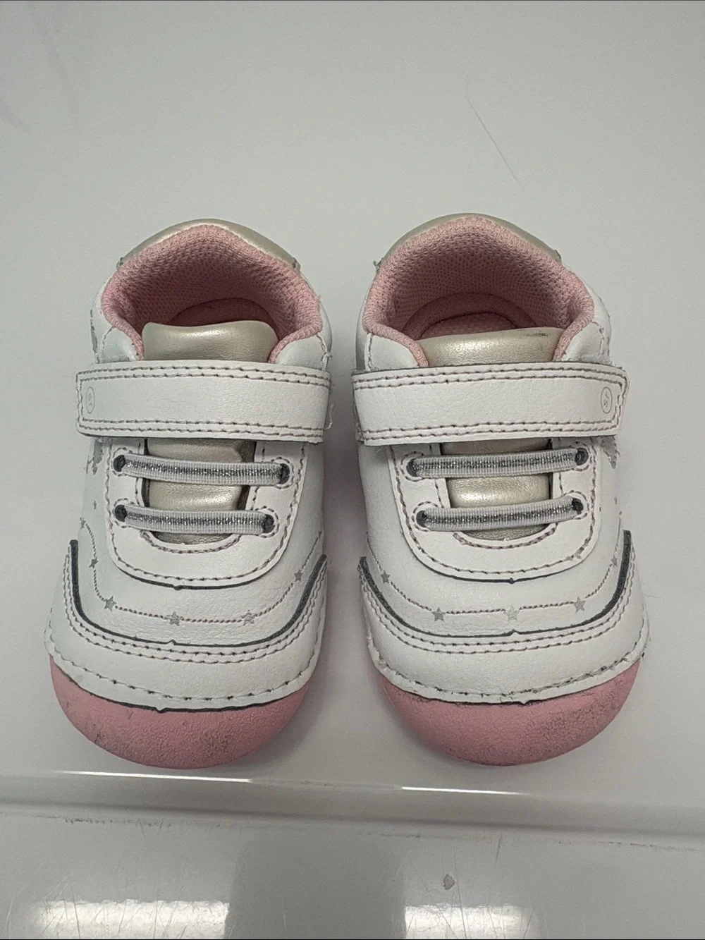 Toddler Girls White and Pink stride rite Sneakers - Picture 2 of 5